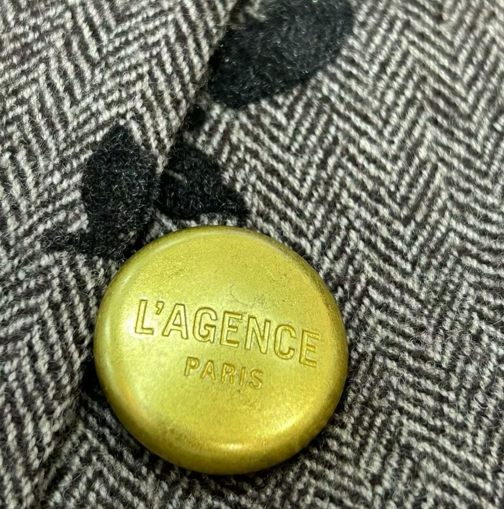 L'AGENCE Bethany Flocked Herringbone Blazer - Picture 10 of 12